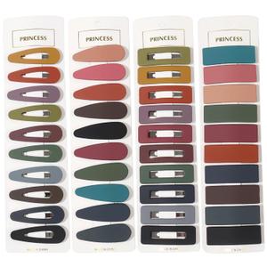 Small Barrettes for Women Girls, B.PHNE 2.1 Inch Snap Hair Clip for Thick or Thin Hair, Cute Student Matte Neutral Hair Accessories Hollow Rectangle and Drop 40 Pack