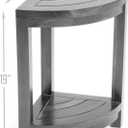 ALA Teak Corner Teak Wood Bath Spa Shower Stool Corner Table Bench Stool Fully Assembled Brown, Medium