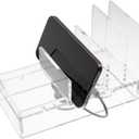 RUSSELL+HAZEL Acrylic Tech Collator, Charging Station for Phone, Tablets and Earbuds, Desk Accessories, 8" x 4" x 5"