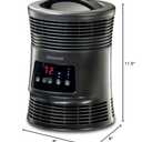Honeywell HHF370B 360 Degree Surround Fan Forced Heater with Surround Heat Output Charcoal Grey Energy Efficient Portable Heater with Adjustable Thermostat & 2 Heat Settings , Black