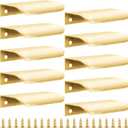 10 Pack Gold Finger Pulls for Cabinets, 3.15" Edge Drawer Pull Concealed Modern Aluminum Closet Door Kitchen Cabinet Handles Hardware, Brushed Gold