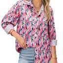 Gleeivy Womens Button Down Shirts Lantern Long Sleeve Blouses L