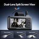 DEPSTECH Dual Lens Industrial Endoscope, 1080P Digital Borescope Inspection Camera, 7.9mm IP67 Waterproof Sewer Camera with 4.3" LCD Screen, 7 LED Lights, 16.5FT Semi-Rigid Cable, 32GB Card-Black