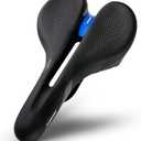 X WING Comfort Bike Seat for Men and Women with Innovative 5-Zone-Concept  Winged Bicycle Saddle with Memory Foam  Exercise Bike Seat for City, MTB & Trekking Bikes (Blue)