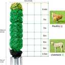 Electric Fence Netting, 164'L x 42.5" H Movable Livestock Nets for Sheep, Hogs, Cattle, PE Net Fencing Kit with 14 Posts Double Spiked, Electric Fencing for Backyards, Homesteaders, Farms Ranches