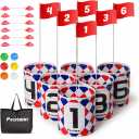 Golf Bucket Yard Game Outdoor Indoor, 6-Hole Set,Portable Easy Set up Golf Chipping Practice Game for Adults Kids for Family&Party in Backyard,Beach,Park,Camping, Family Vocation.