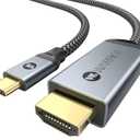 Warrky 4K 60Hz USB C to HDMI Cable 3.3ft [Anti-Interference Gold-Plated Plugs] Aluminum Type-C to HDMI 2.0 Cord, Thunderbolt 3/4/5 Compatible for iPhone 15/16 Series, MacBook, iMac, iPad Pro, Galaxy