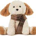 MINISO 10.5" Dog Puppy Stuffed Animal with Scarf Ultra-Soft Cuddle Cartoon Stuffed Plush Toy for Kids Boys Girls