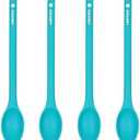 LARCISO 4 Pieces Silicone Spoon Heat-Resistant Non Stick Food Grade Kitchen Tools for Cooking, Baking, Stirring, Serving, Scraping, 4 Green