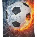 VOOHDDY Soccer Ball Cool Sport Football Beach Towel Large Soft Absorbent Microfiber Quick Dry Oversized Bath Towels for Bathroom Men Boys Pool Camping Travel Swimming Picnic Sports