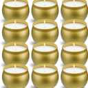 Scented Candles Gift Set, 12 Pack Natural Soy Wax Single tin 4 oz for Family Gatherings, Festive Candles