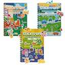 Stickypuff Value Pack - 3 Reusable Puffy Sticker Book for Toddlers - Puffy Stickers for Toddlers - Travel Activities for Kids Ages 4-8 - Screen Free Birthday Gifts (Around Us)