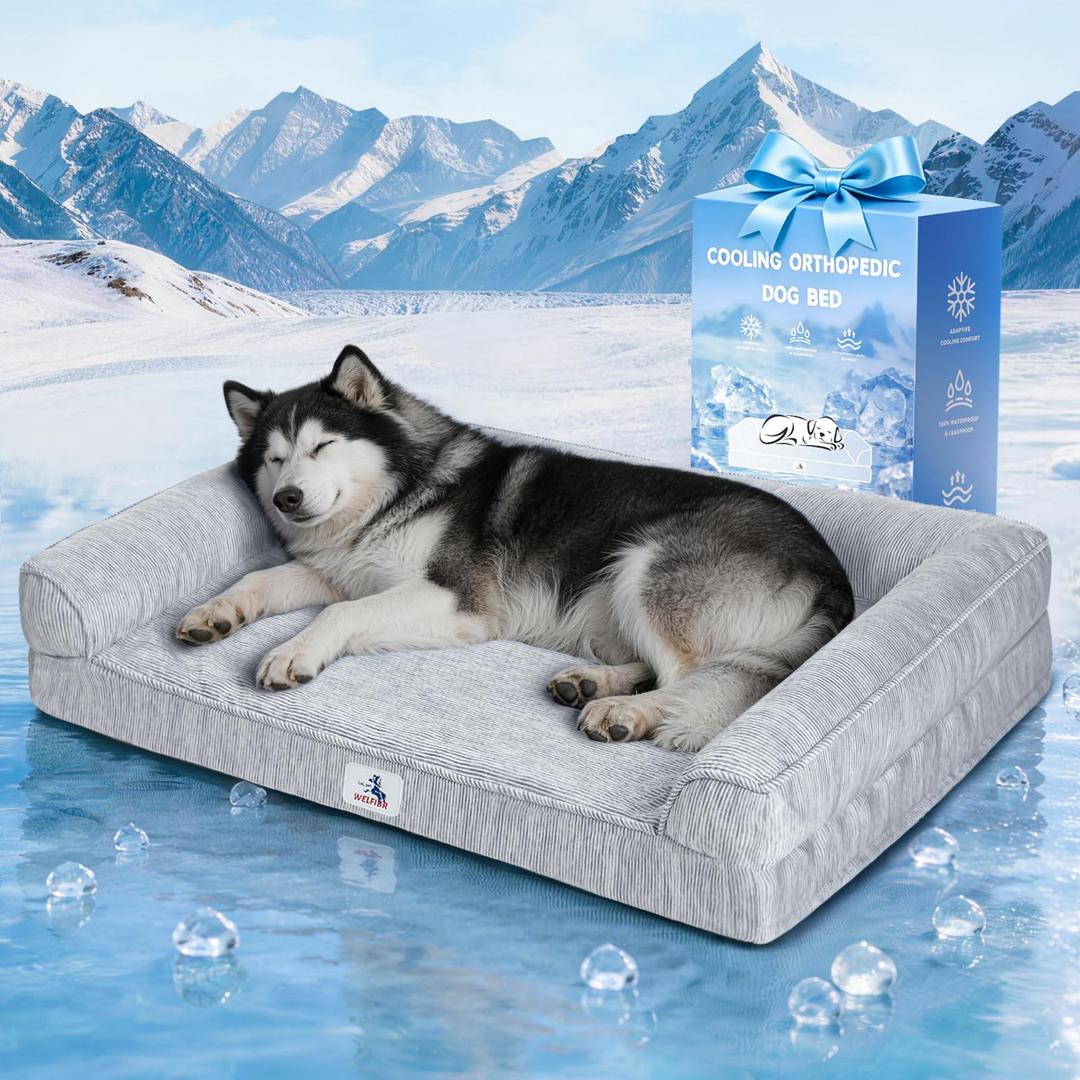 Cooling Dog Bed Orthopedic Extra Large Dogs Egg Crate Foam＆Instant Chill