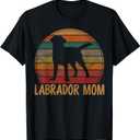 Retro Labrador Mom Dog Mother Pet Golden Black Lab Mama T-Shirt (Small)