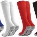 Marchare Boys Athletic Soccer Socks Knee High Socks Grip Sock Baseball Football Sock For Boys Girls, 5-7 Y