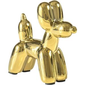 Notakia Cute Ceramics Balloon Dog Statue Crafts Gold Living Room Desktop Decorations, Handmade Modern Small Ceramic Animal Statue Ornament Gold Home Decor Accents