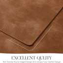 MOSAYT Vinyl Placemats Set of 6-12 X 17 Inch - Faux Leather 100% Waterproof Oil-Proof Wipeable PU Place Mats, Heat Resistant Reversible Table Mats for Kitchen, Dining, Outdoor (Reddish Brown)