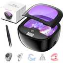 BEKOMIYA Ultrasonic Retainer Cleaner, 45kHz Dental Cleaning Pod for Dentures, Aligners, Night Guards & Jewelry, 150ML Denture Cleaner 2 Timed Modes & Travel Design