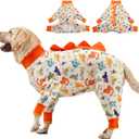 LovinPet Dog Pajamas Sized Dog, Anti Licking, Recovery Wear, Lightweight Jurassic Knit, UV for Dogs 3XL