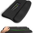 KUOSGM Ergonomic Wave Wrist Rest with Keyboard Stand, Cushioned Palm Rest, Comfortable Integrated Memory Foam for Natural Typing and Relieve Wrist Pain, Dark Night Black