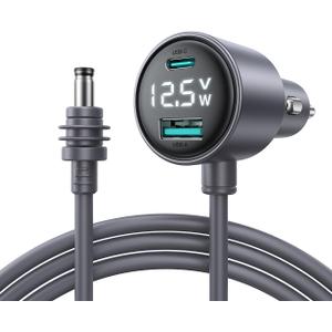 Starlink Mini Car Adapter, JOYROOM 10FT Starlink Mini Cable, Digital Voltage & Wattage Display, 12V-24V Cigarette Lighter Car Charger PD 45W USB-C & 30W USB-A Ports for RV, Boat & Truck