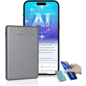 4G AI Voice Recorder - No WiFi/Bluetooth Needed, Transcribe & Summarize with AI Technology, App-Controlled, Supports 88 Languages, Audio Recorder for Lectures, Meetings, Interviews and Calls