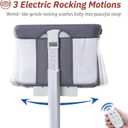 Electric Bassinet for Baby, 3 Speeds Automatic Rocking Bassinets with All mesh, 5 Height Adjustment Bedside Crib for Nweborn, 8 Music, Wheels, Light Grey, With 5 adjustable height positions ranging from 30.75" to 34.75", it’s designed to fit most bed heights