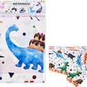 WERNNSAI 1PCS Dinosaur Tablecloth - Dinosaur Birthday Decorations Three Rex Party Table Cloth Dino Table Cover for Kids Boys Baby Shower Birthday Party Supplies 54'' x 108''