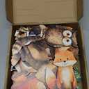 12Pcs Forest Animal Wood Table Sign Cute Woodland Animal Wooden Cutouts with Base Tiered Tray Decor for Farmhouse Birthday Baby Shower Home School Office