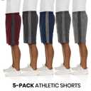 Essential Elements Men's Quick Dry 5 Pack Athletic Shorts with Pockets (XXXL)