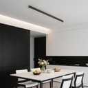Black ceiling light LED, modern and simple, long strip ceiling surface installation, suitable for living room, bedroom, corridor and kitchen, remote control to switch color and brightness, 39.3 inches