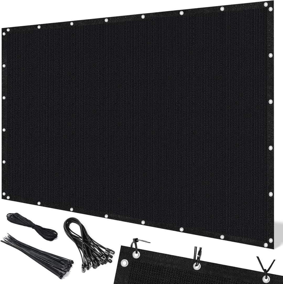 Artpuch 90% Sun Shade Cloth, 10 x 12 FT Pergola Shade Cover Canopy with Grommets, Sun Screen Fabric Tarp for Patio, Outdoor, Garden, Backyard, Black