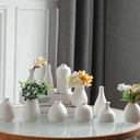 White Bud Vases, Small Ceramic Vase Set of 11, Mini Pottery Vases for Flowers, Decorative Pieces for Home Modern Decor, Boho Decor, Chic Accents for Living Room Dining Table Shelves