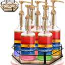 7 Bottles Rotating Syrup Rack, Countertop Coffee Syrup Organizer Stand, Syrup Bottle Storage Holder Spinner, Turntable Wine Display Lazy Susan Tray for Coffee Bar, Kitchen, Pantry