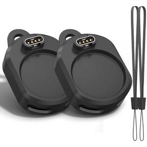 Charger Adapter for Garmin Watch, Portable Charging Cable Dock Station Compatible with Garmin Fenix 8 7 6 5, Forerunner 965 955 935 245, Venu 3S 2 SQ, Vivoactive 5 4 4s 3,Vivomove (Black+Black)