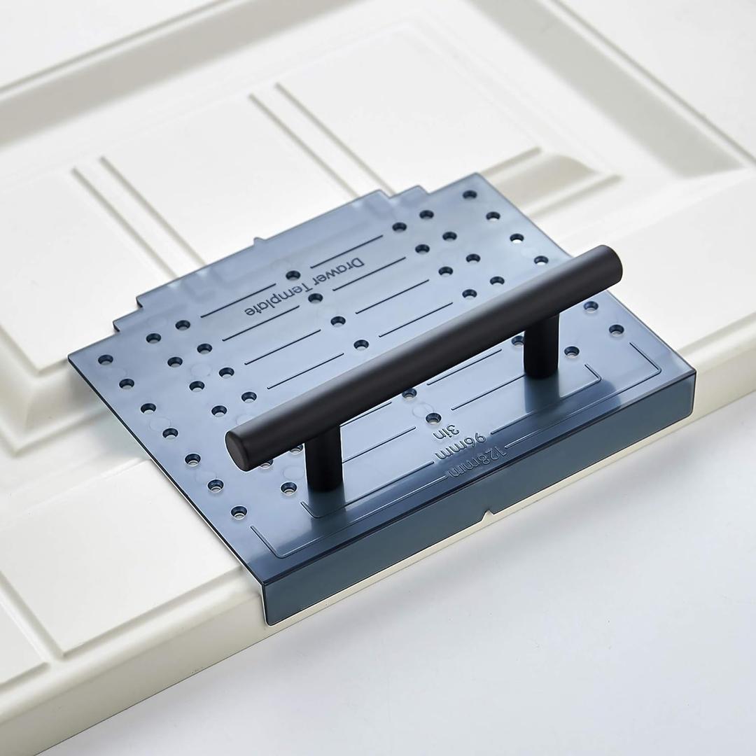 Ravinte Cabinet Door & Drawer Hardware Installation Template Kit Include Drill Bit Mounting Template for Cabinet Knob, Cabinet Pulls (Align Sizes: 3'' / 3.75'' / 5'')