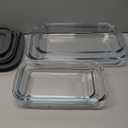 8-Piece Deep Glass Baking Dish Set with Plastic lids,Rectangular Glass Bakeware Set with Lids, Baking Pans for Lasagna, Leftovers, Cooking, Kitchen, Freezer-to-Oven and Dishwasher, Gray