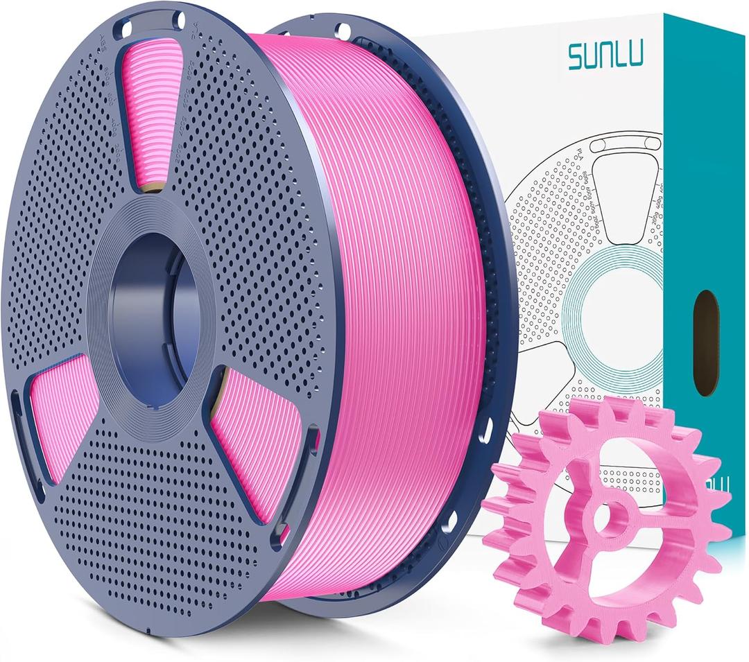 SUNLU PLA+2.0 3D Printer Filament, Upgrade PLA+ Filament 1.75mm, Tougher and Stronger, Neatly Wound PLA Plus Filament, Dimensional Accuracy +/-0.02mm, 1KG Spool(2.2lbs), Pink