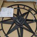 MUMTOP Metal Compass Wall Decor, 22 Inch Nautical Wall Sculpture with Solar Lights, Hanging Art for Farmhouse Indoor or Outdoor Sign