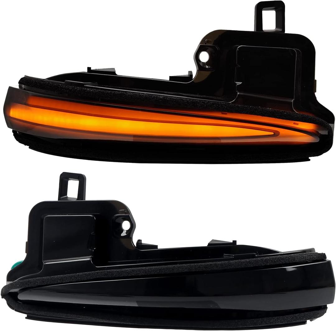 HIGH FLYING Car Accessories Side Mirrors LED Sequential Dynamic Blackout Turn Signal Lights Indicator 2pcs/Pair for Toyota Tacoma 16-23, RAV4 19-25, Highlander 2020-2025 (Blackout)