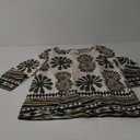 OYOANGLE Women's Crew Neck 3/4 Sleeve Top Boho Floral Casual Dressy Fashion Work Blouse (X-Large, Multicolor)