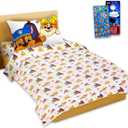 Paw Patrol Sheet Set Puppies Ready - Bundle of Paw Patrol Bedding Including: Flat Sheet, Fitted Sheet, and Pillowcase for Twin Bed Plus Stickers, More for Kids