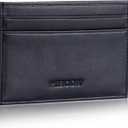 Leather Slim Card Holder, Tiny Small Credit Card Wallet ID Case for Men & Women (Black)