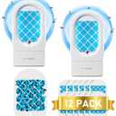 2 Packs Fruit Fly Traps for Indoors, Plug-in Fly Trap Indoor, Gnat Traps for House Indoor, Fly Insect Trap with UV Light, Fly Catcher for Fruit Flies, Gnats, Mosqutioes, Moths (2Device + 12Refills)
