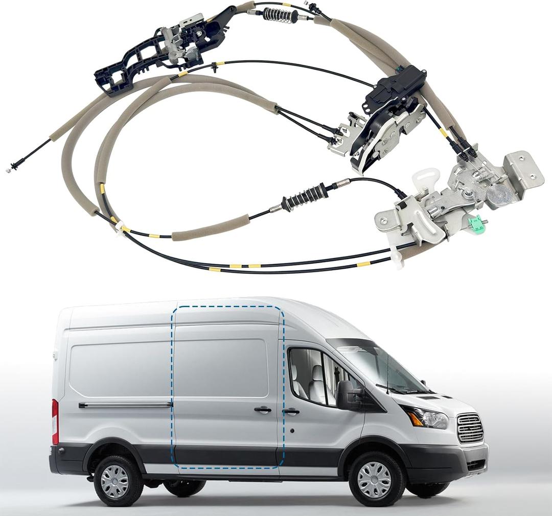 Right Side Sliding Door Lock Actuator Latch Cable Fit for 2015-2017 Power Door Locks,2018-2020 Manual Door Locks Ford Transit 150 250, Transit-350 350 HD & Thomas Transit Liner # CK4Z61264A00B/D