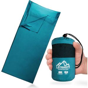 Ultralight Sleeping Bag Liner, Satin Sleep Sack, Comfy Breathable & Cooling & Silky Soft liner, Travel Sheets & Adult Sleep Sack with 2 Way Zipper, Ideal for Backpacking, Hotel, Camping, Hostels