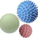 3PCS Firm Massage Lacrosse Balls for Myofascial Release, Muscle Knots, Trigger Point Therapy, Yoga Deep Tissue Massage, Pain Relieve from Plantar Fasciitis, Muscle Soreness Massager Ball