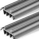 Replacement Door Bottom with Vinyl Fins 36" Long 1 3/4" Wide Threshold Seal Bottom of Door Weatherstrip Kerf Weather Stripping for 7/8" Between Barbs(2 Pcs,Grey)