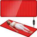Full Body Red Light Therapy Mat, 2in1 LEDs (660nm& 850nm) Red Light Therapy Blanket, 76.8 x 33.4 Premium Material, Adjustable Timer & Intensity
