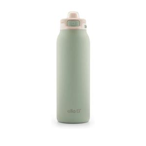 Ello Pop & Fill 32oz Stainless Steel Water Bottle with Quick Fill Technology, Double Walled and Vacuum Insulated Metal, Leak Proof Locking Lid, Sip and Chug, Reusable, BPA Free, Pistachio